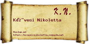Kövesi Nikoletta névjegykártya