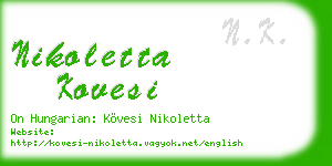 nikoletta kovesi business card